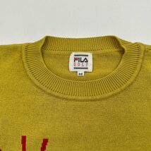 レア!!◆FILA GOLF フィラ ゴルフ オシャレ 柄入り ロゴワッペン 刺繍 コットン ニット セーター 46 /ビンテージ/古着屋_画像5