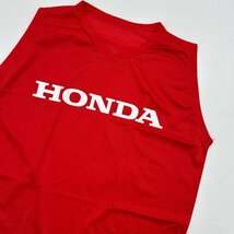 HONDA ホンダ ロゴプリント ドライ メッシュ Vネック タンクトップ ノースリーブ /赤 レッド メッシュ生地_画像2