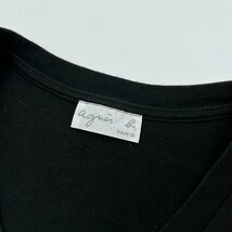 agnes b. PARIS アニエスベー 半袖Tシャツ カットソー /黒 ブラック/Vネック_画像3