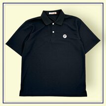 ゴルフ◆Paradiso パラディーゾ 刺繍デザイン 半袖 ドライ ポロシャツ Mサイズ /黒 ブラック メンズ スポーツ_画像1