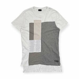 インド製◆DIESEL ディーゼル インド綿 クレージーパターン デザイン 半袖 Tシャツ カットソー Mサイズ/ホワイト系/ディーゼルジャパン