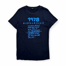 DIESEL ディーゼル 立体プリント デザイン 英字 半袖 コットン Tシャツ カットソー 薄手 Sサイズ/ブラック ネイビー系/ディーゼルジャパン_画像1