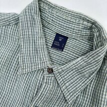 mont-bell モンベル コットン 半袖 シャツ チェック サイズ M (JAPAN) /メンズ/アウトドア/グリーングレー 系_画像4