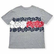 TOMMY HILFIGER トミーヒルフィガー ハイビスカス プリント 半袖Tシャツ カットソー L/グレー/メンズ/アロハ_画像7