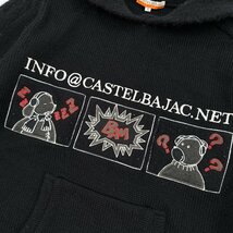 CASTELBAJAC カステルバジャック BIGキャラ刺繍 フード付き ウールニットセーター サイズ 2 / 黒 ブラック ライカ レディース_画像4