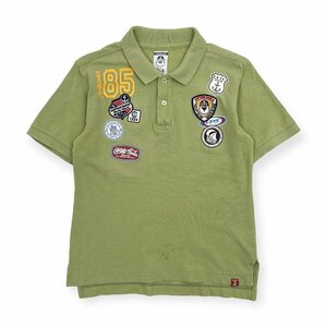 CAPTAIN SANTA Captain Santa print & badge attaching short sleeves deer. . cotton polo-shirt lady's / green / green group / Joy Mark design 