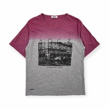 renoma homme レノマ オム バイカラー 切替 街並み デザイン 半袖 Tシャツ カットソー サイズ L/メンズ_画像1