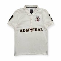 コラボ◆ADMIRAL アドミラル ENGLAND イングランド × NICOLE FOR MEN ニコル 刺繍ワッペン カノコ 半袖 ポロシャツ 46/メンズ/白/ホワイト_画像1