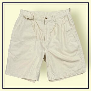 80s 90s◆NAUTICA ノーティカ ハーフ ショートパンツ ショーツ スラックスパンツ ボトムス W32/メンズ/ホワイト ビンテージ