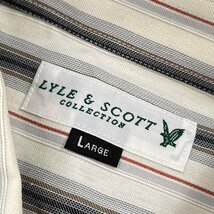 LYLE&SCOTT ライル＆スコット ストライプ柄 長袖シャツ Lサイズ /メンズ カジュアル ゴルフ 日本製_画像4