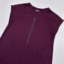 美品◆TIGORA ティゴラ BEAMS DESIGN バックスリット フレンチスリーブ ドライ Tシャツ カットソー L/パープル/レディース/ゴルフ_画像2