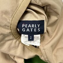 ゴルフ◆PEARLY GATES パーリーゲイツ リバーシブル ナイロン 中綿 ベスト サイズ 2 /グリーン×ベージュ/レディース/スポーツ_画像8