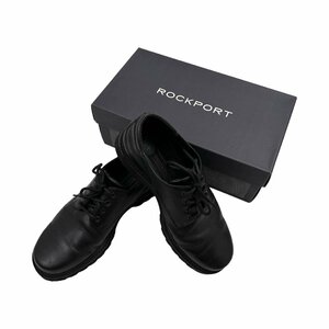 ROCKPORT ロックポート 箱付き 4ホール レザー プレーントゥ シューズ 靴 シャークソール サイズ 9 27.0cm/ブラック 黒系/メンズ APM21691