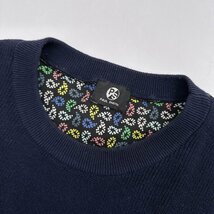 Paul Smith ポールスミス 切替 勾玉 ペイズリー デザイン アシンメトリー 長袖 コットン ニット セーター M/ネイビー/レディース_画像3