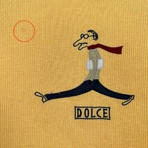 DOLCE ドルチェ BIG刺繍 アクリル×リネン 麻混 半袖 サマーニット セーター サイズ 50 / 山吹色 メンズ ワールド社_画像4