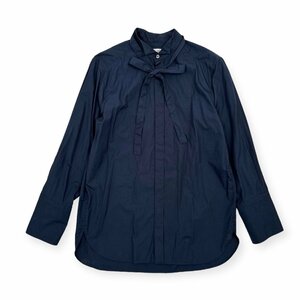 L'UNE リュンヌ リボン付き 長袖シャツ ブラウス サイズ 36 /濃紺/ネイビー/日本製