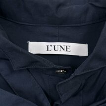 L'UNE リュンヌ リボン付き 長袖シャツ ブラウス サイズ 36 /濃紺/ネイビー/日本製_画像4