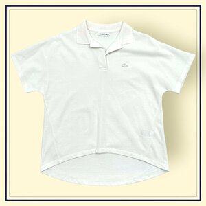 LACOSTE ラコステ 白ワニ ホワイトワニ 半袖 スキッパーシャツ Tシャツ カットソー サイズ36/ホワイト/レディース/ラコステジャパン代理