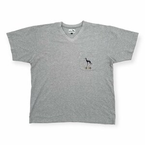 ゴルフ◆adabat アダバット ポケット付き 鹿の子 Vネック 半袖Tシャツ カットソー Mサイズ /グレー/メンズ/日本製