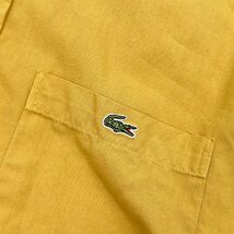 麻混!!◆LACOSTE ラコステ 文字ワニ BD ボタンダウン ポロ シャツサイズ5 /マスタード ファブリカ 日本製 麻_画像5