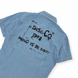 DIESEL ディーゼル ギンガムチェック 半袖 シャツ ワークシャツ ウエスタンシャツ XS/メンズ ディーゼルジャパン(株)代理