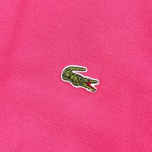 70s 80s ビンテージ◆CHEMISE LACOSTE 文字ワニ ワニ刺繍 半袖 ポロシャツ 鹿の子 5/ピンク メンズ 古着_画像4