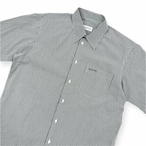 LANVIN COLLECTION ランバン チェック柄 半袖シャツ Mサイズ /黒×白/メンズ
