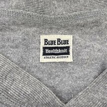 BLUE BLUE ブルーブルー Healthknit ヘンリーネック 半袖Tシャツ カットソー XL/グレー/メンズ/ハリウッドランチマーケット/日本製_画像4