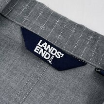LAND'S END ランズエンド ストライプ テーラード シャツ ジャケット ブレザー 春夏 M/グレー/メンズ_画像4