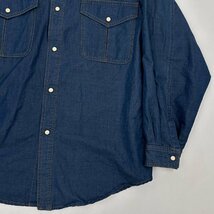 TRUSSARDI JEANS トラサルディ ウエスタンシャツ デニム風 長袖 シャツ ポケット付き 40/インディゴ/メンズ 紳士 大沢商会_画像3