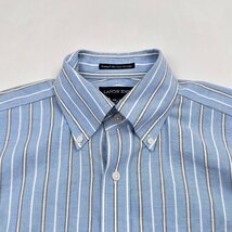 LANDS' END ランズエンド ストライプ柄 ノンアイロン オックスフォード 長袖 コットン シャツ ワイシャツ サイズ 38-78/メンズ_画像4