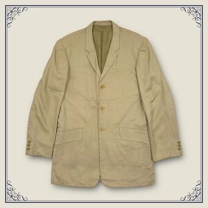 90s Vintage первый период *KATHARINE HAMNETT Katharine Hamnett 3B длинный tailored jacket L~XL степень / чёрный бирка / бежевый / мужской 