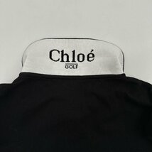 Chloe GOLF クロエ ゴルフ 長袖 コットン ポロシャツ ロゴデザイン Mサイズ/ブラック 黒系/レディース スポーツ_画像7