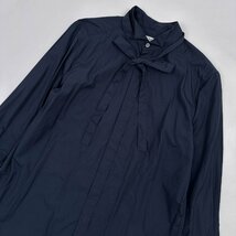 L'UNE リュンヌ リボン付き 長袖シャツ ブラウス サイズ 36 /濃紺/ネイビー/日本製_画像2