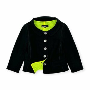 JUNKO SHIMADA Junko Shimada reverse side mesh fluorescence color design jacket cotton 36/ black & fluorescence green 