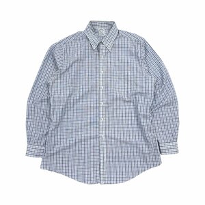 BrooksBrothers ブルックスブラザーズ REGENT チェック柄 長袖 ノンアイロン ボタンダウン シャツ サイズ 16・1/2-35/ブルー系/メンズ