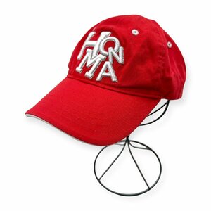 HONMA GOLF 本間ゴルフ BIGロゴ刺繍 キャップ 帽子 F フリーサイズ (57~59cm)/赤/レッド/スポーツ