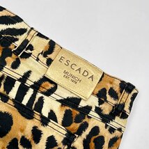 ESCADA エスカーダ アニマル柄 レオパード柄 ストレッチ スラックスパンツ テーパードパンツ ボトムス 38 /レディース_画像8