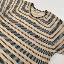 DAKS ダックス ボーダー柄 サマーニット コットン 半袖 ラグラン Tシャツ カットソー F フリーサイズ /ベージュ系/薄手/男女でも_画像3