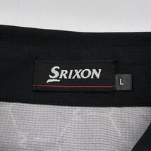 美品◆SRIXON スリクソン ハニカムデザイン ボタンダウン BD 半袖 ドライ ポロシャツ Lサイズ / 黒 ブラック スポーツ ゴルフ_画像4