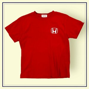 HONDA RACING ホンダ レーシング ロゴプリント 半袖 Tシャツ カットソー S/レッド アウトドア スポーツ 企業ロゴ