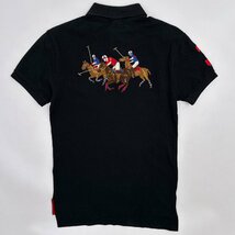 Polo by Ralph Lauren ポロラルフローレン CUSTOM FIT BIG 刺繍 デザイン ナンバリング 半袖 ポロシャツ 鹿の子 XS/ブラック メンズ_画像3