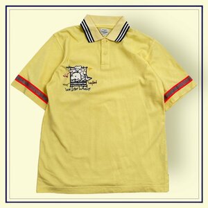 CASTELBAJAC カステルバジャック ビック刺繍 キャラデザイン 半袖 ポロシャツ 3/イエロー系/メンズ スポーツ