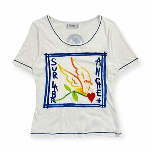  Italy made *CASTELBAJAC Castelbajac art design short sleeves T-shirt / white white group / lady's /90s Vintage 