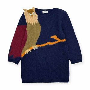 fu... design *dessine par J.C. de CASTELBAJAC Castelbajac mo hair . wool knitted sweater One-piece navy series 