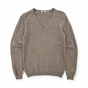 カシミヤ100%◆UNIQLO ユニクロ Vネック 長袖 ニットセーター Mサイズ / ブラウン レディース カシミア k-72