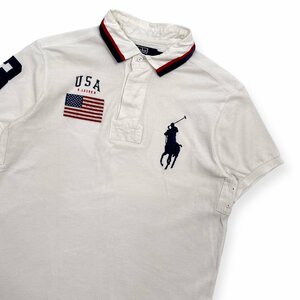 Polo by Ralph Lauren ポロラルフローレン アメリカ国旗 ナンバリング BIGポニー刺繍 デコ 半袖 ポロシャツ ラガーシャツ L/ メンズ