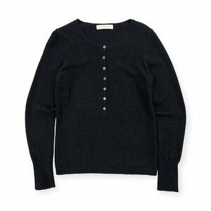 カシミヤ100%◆UNIQLO ユニクロ ヘンリーネック 長袖 ニットセーター Sサイズ / 黒 ブラック レディース カシミア k-64