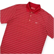 美品◆NIKE GOLF ナイキゴルフ ボーダー ストレッチ 半袖 ドライ ポロシャツ M /レッド/メンズ/スポーツ/ゴルフ_画像1