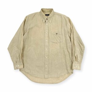  flax 100%*SCAPA Scapa button down BDlinen long sleeve shirt M / beige day . beautiful representation 